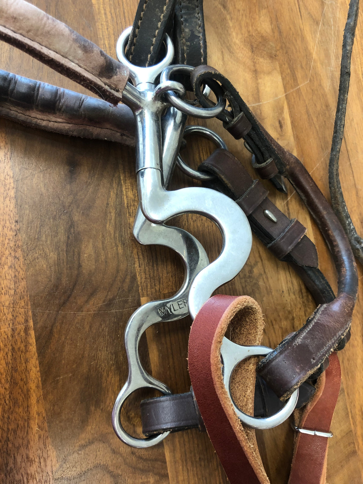 Brown Leather Headstall w/ Myler S Hackamore
