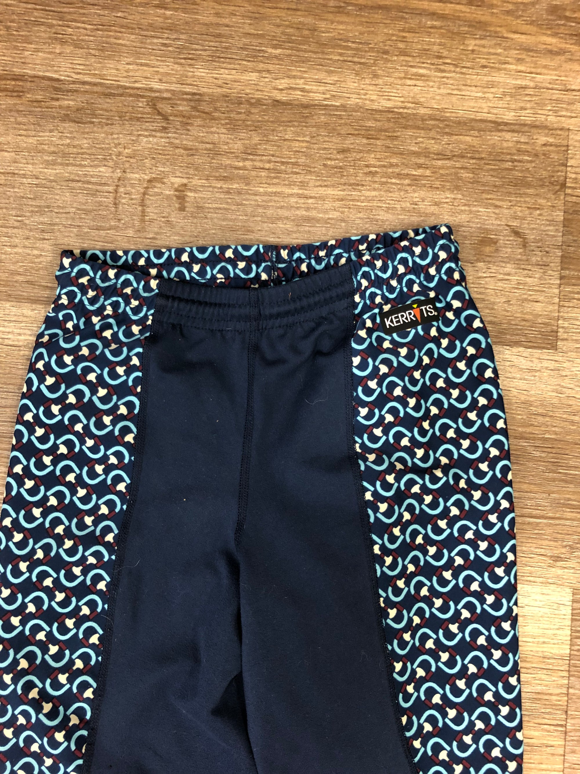 Kerrits Blue Patterned Tights - Kids L