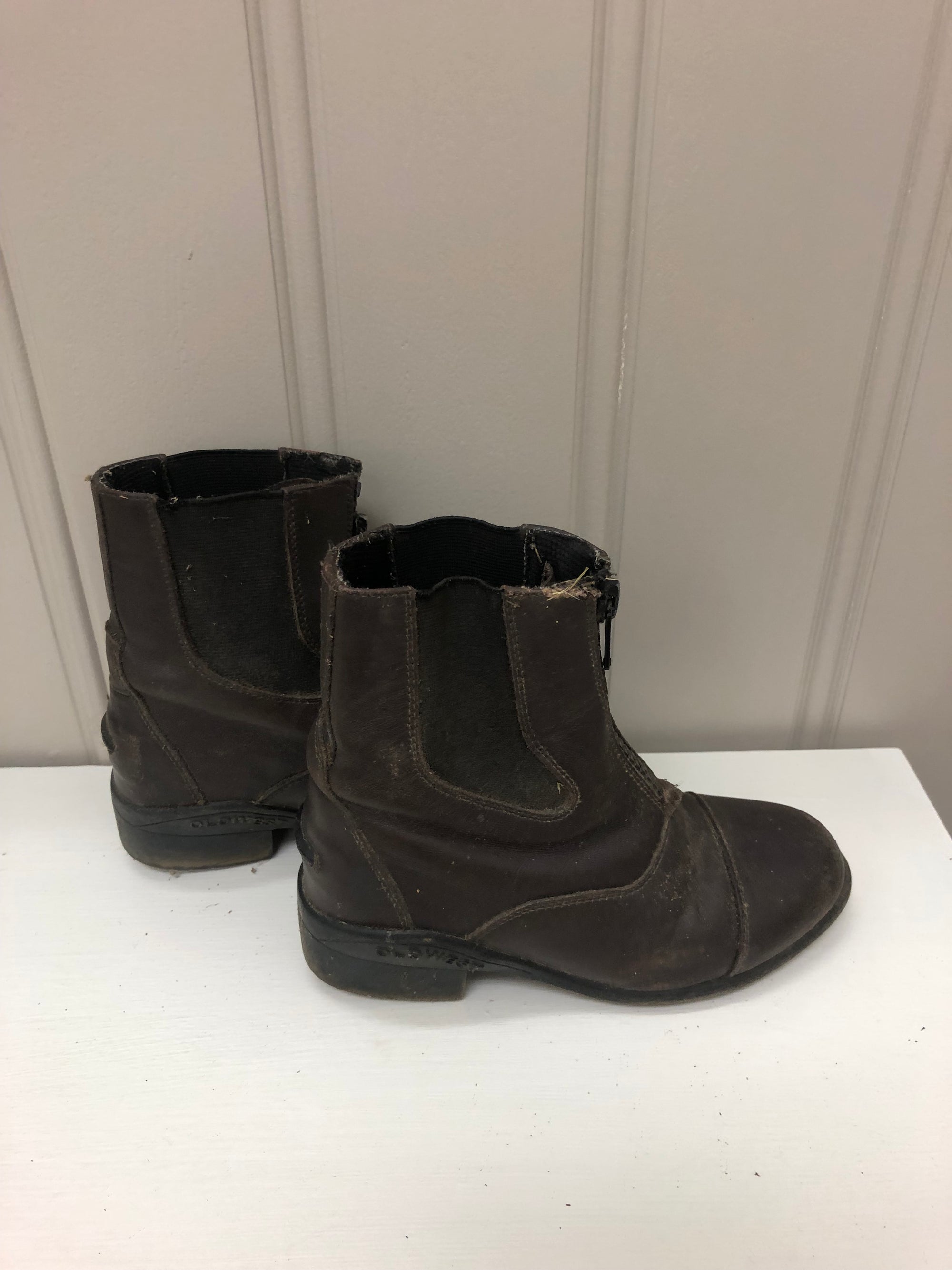 Kids Old West Zip Up Paddock Boot - 10.5