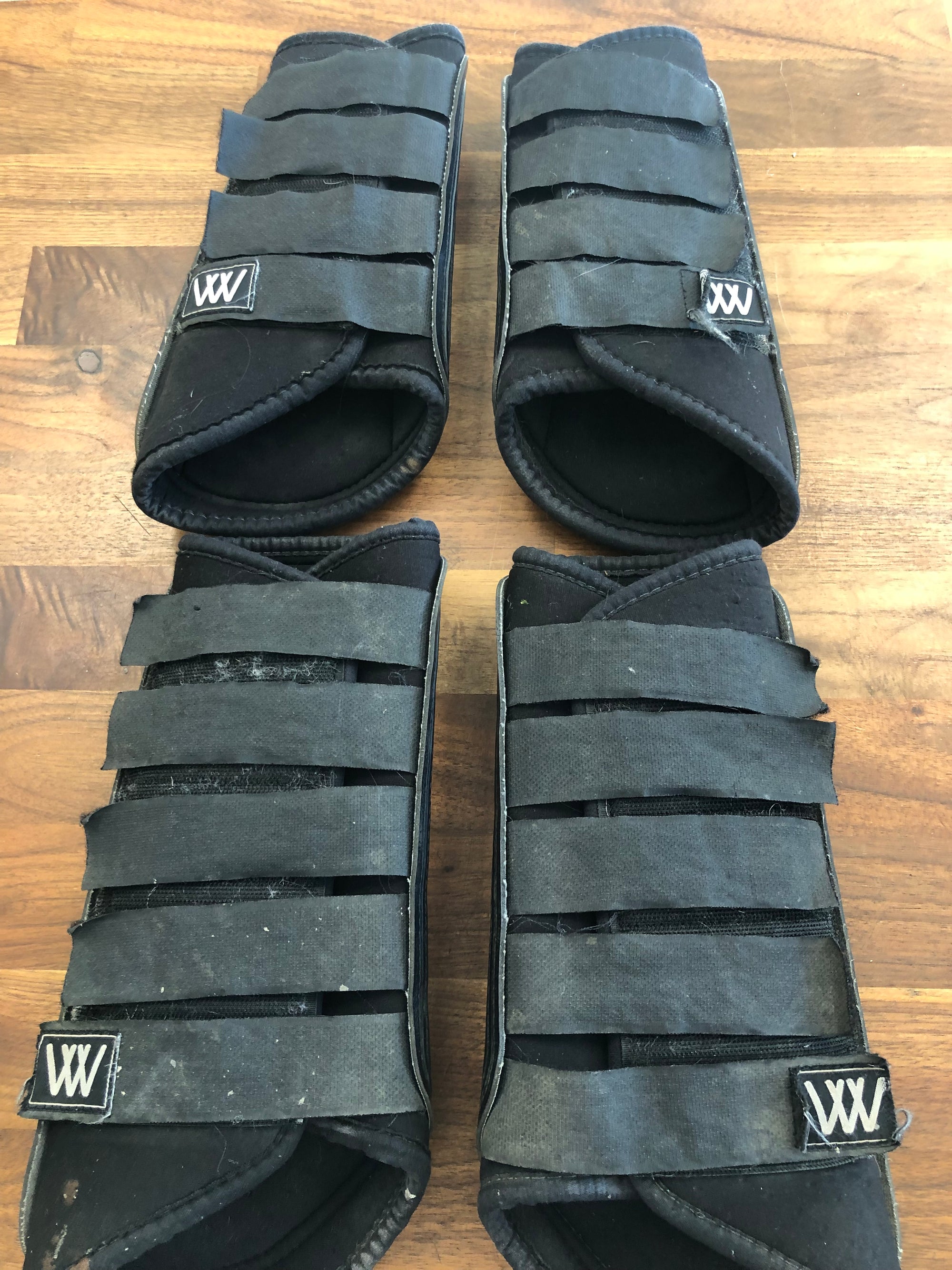 Set of 4 Woof Wear Black Brush Boots - M &amp; L