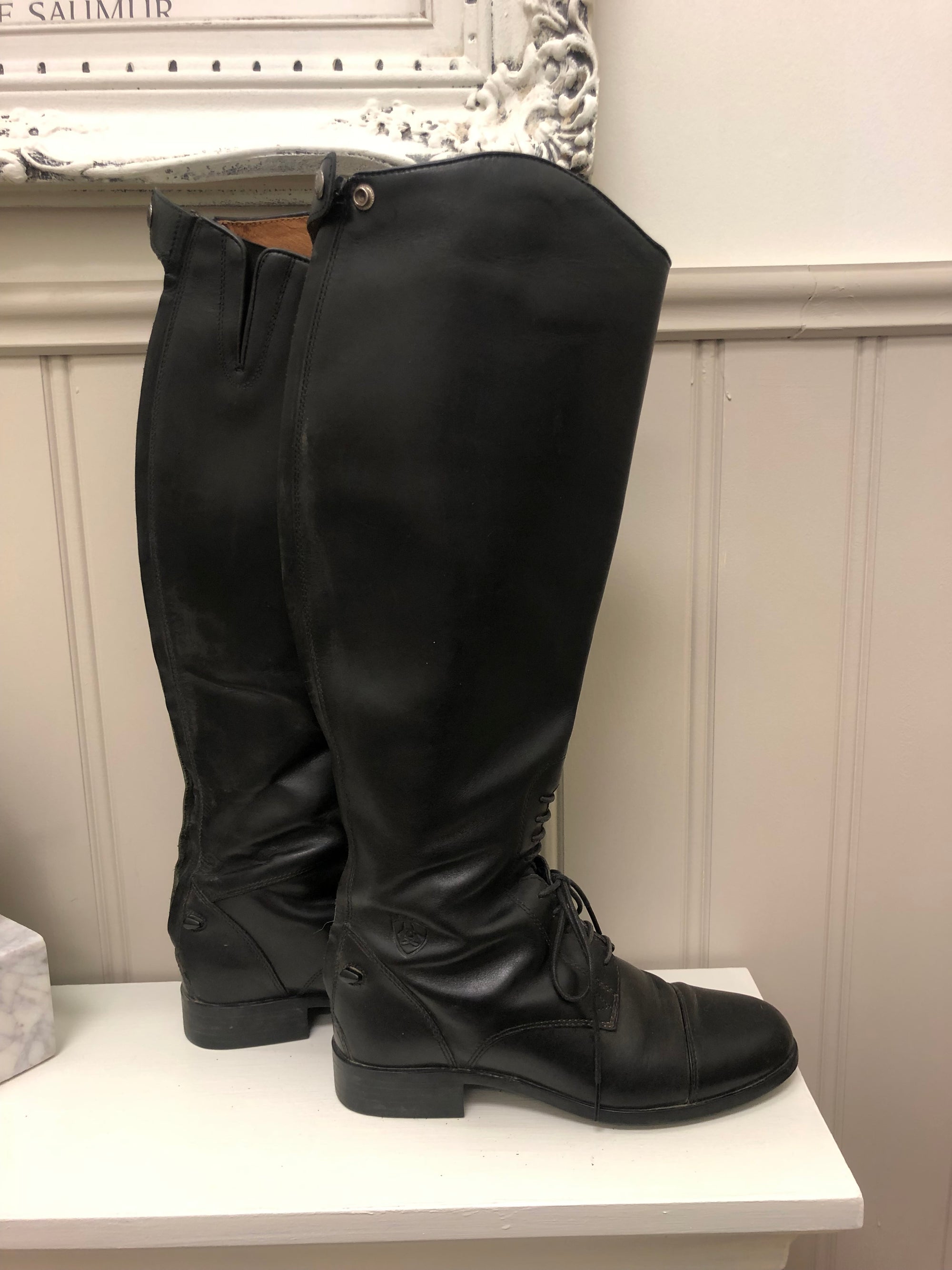 Ariat Ladies Black Leather Tall Boots - 7.5 Full
