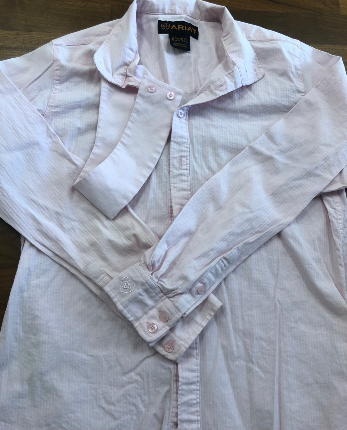 Kids Ariat Pink Button Up Show Shirt - Size 16