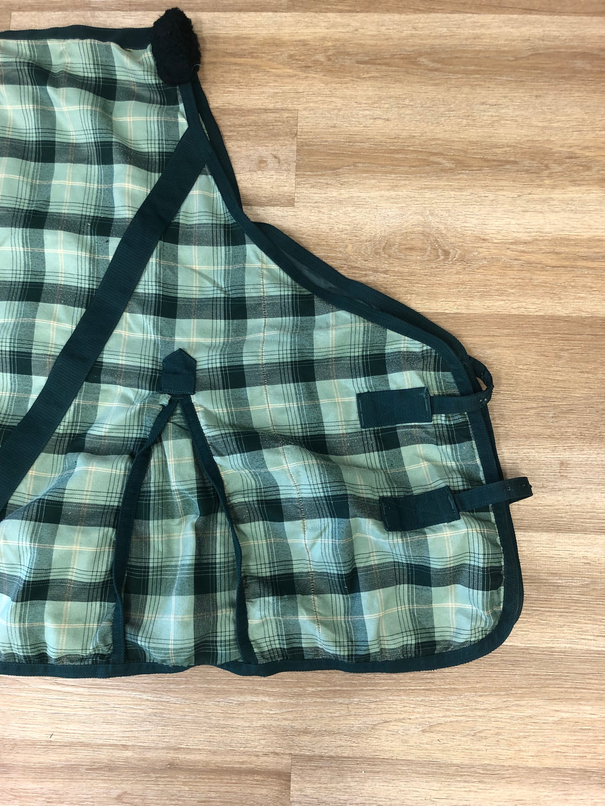 Green Plaid Cotton Stable Sheet - 80”