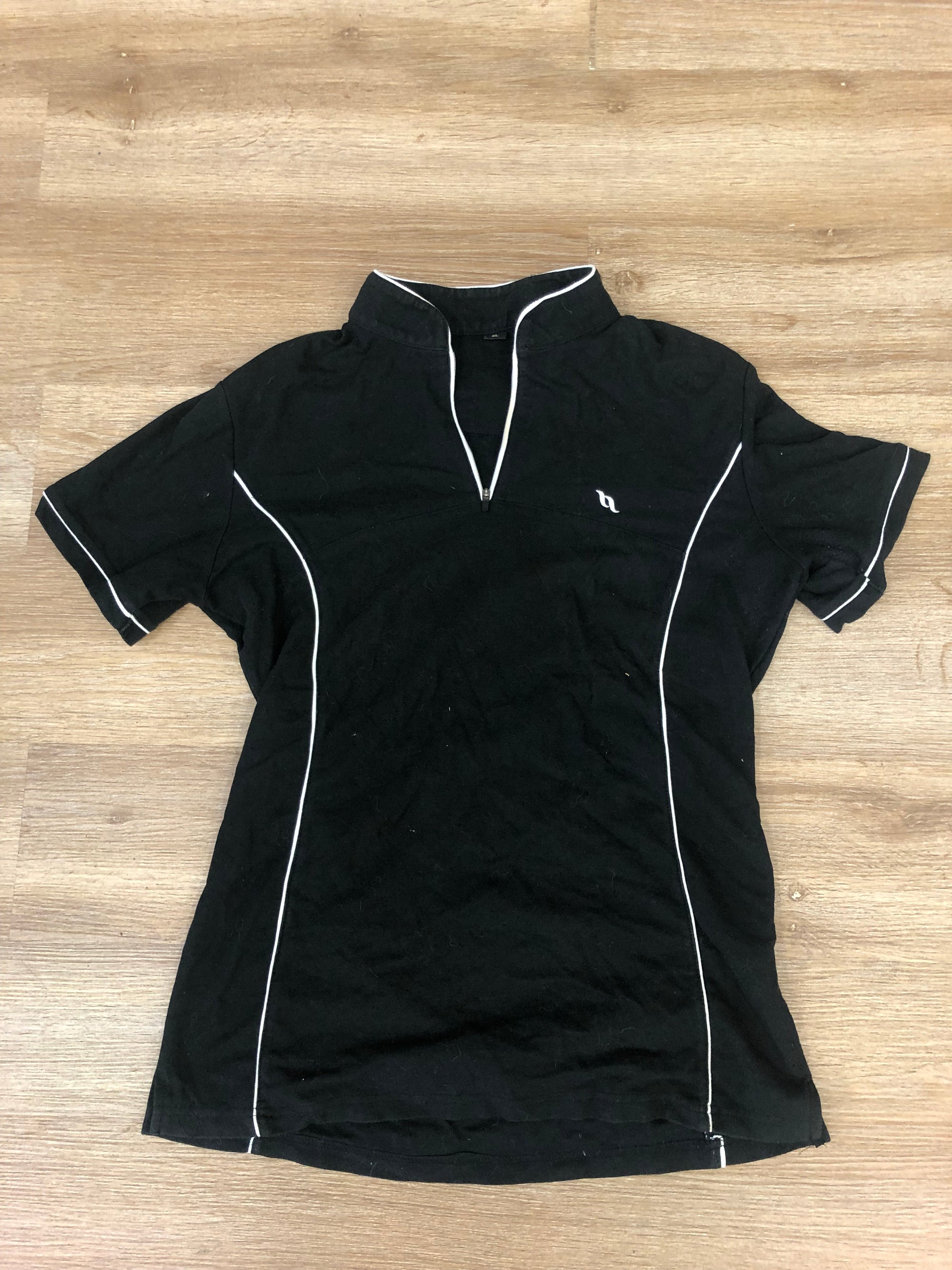 Black Back On Track Quarter Zip Polo - XL