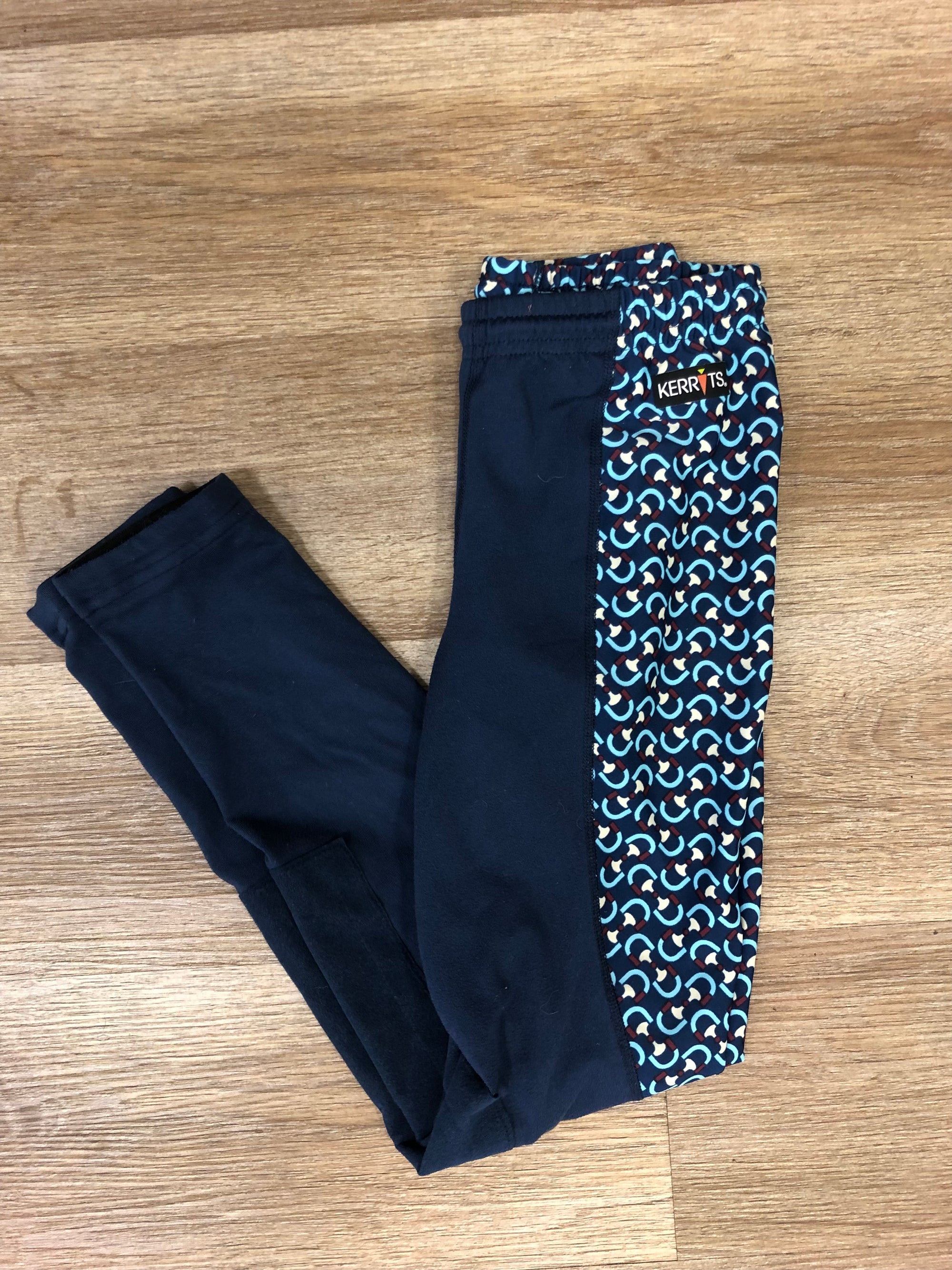 Kerrits Blue Patterned Tights - Kids L