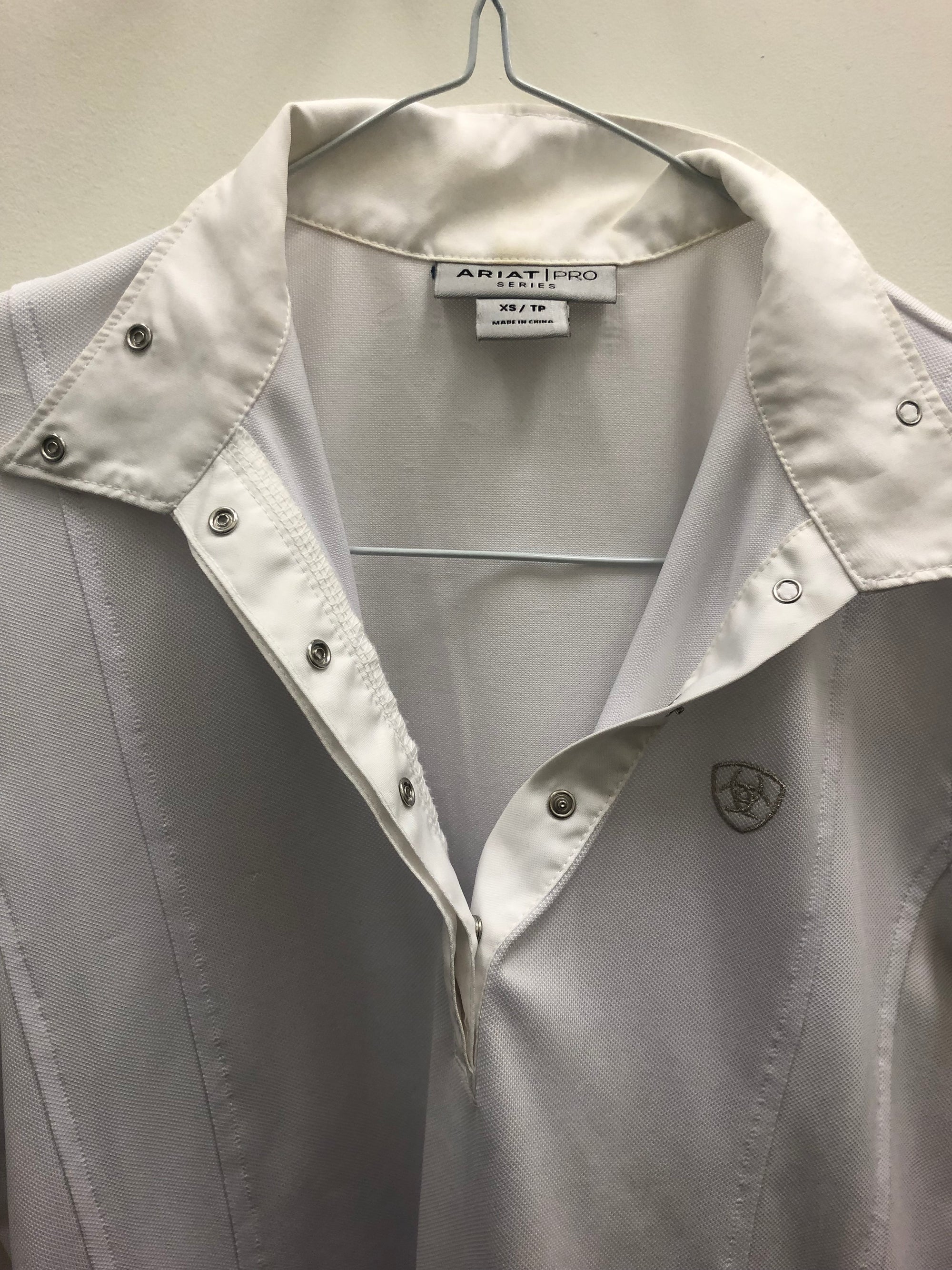 Ariat Pro Series White Long Sleeve Show Top - XS