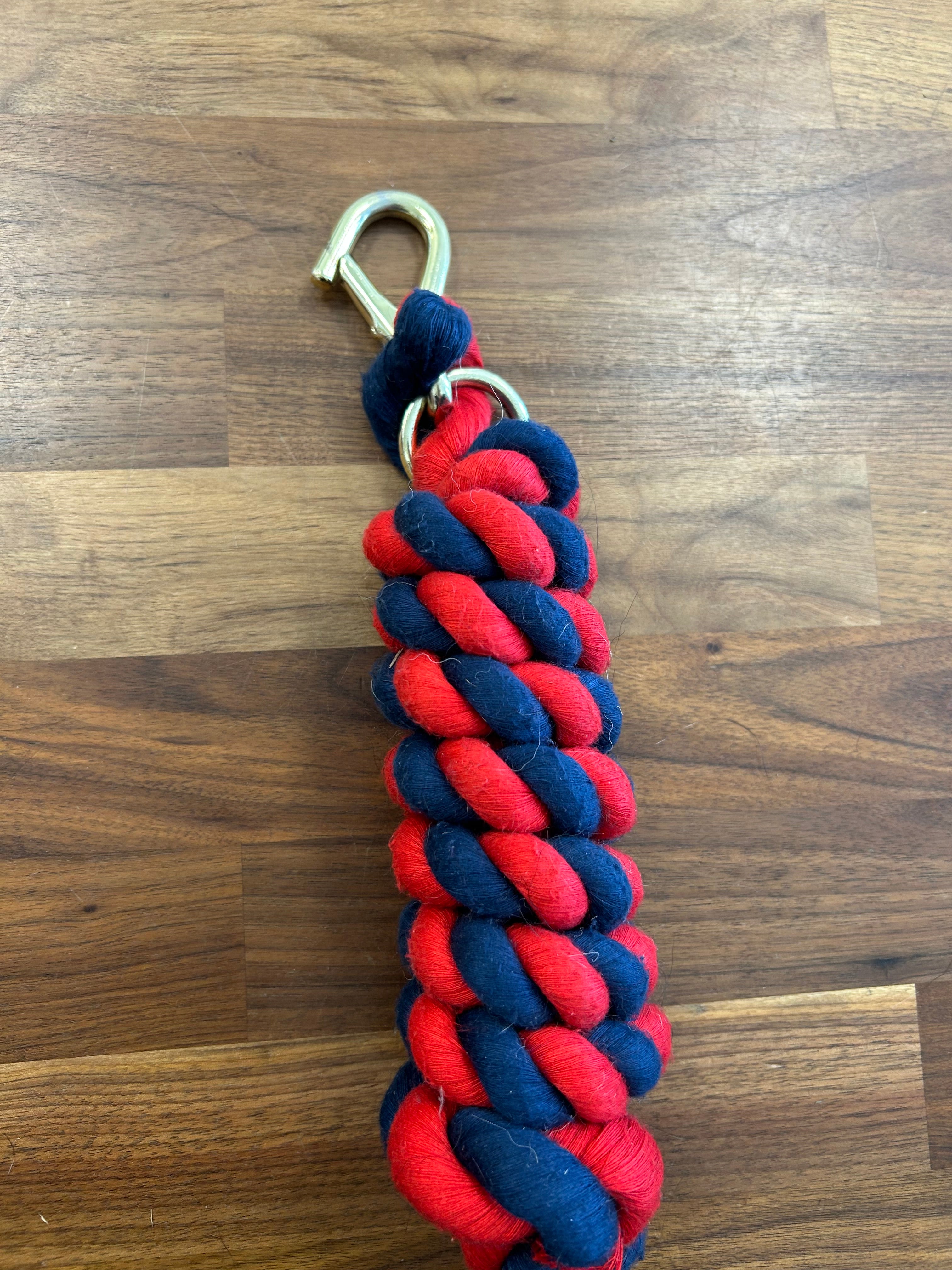 Red/Blue Cotton Lead Rope | Horse & Hound Tack Shop