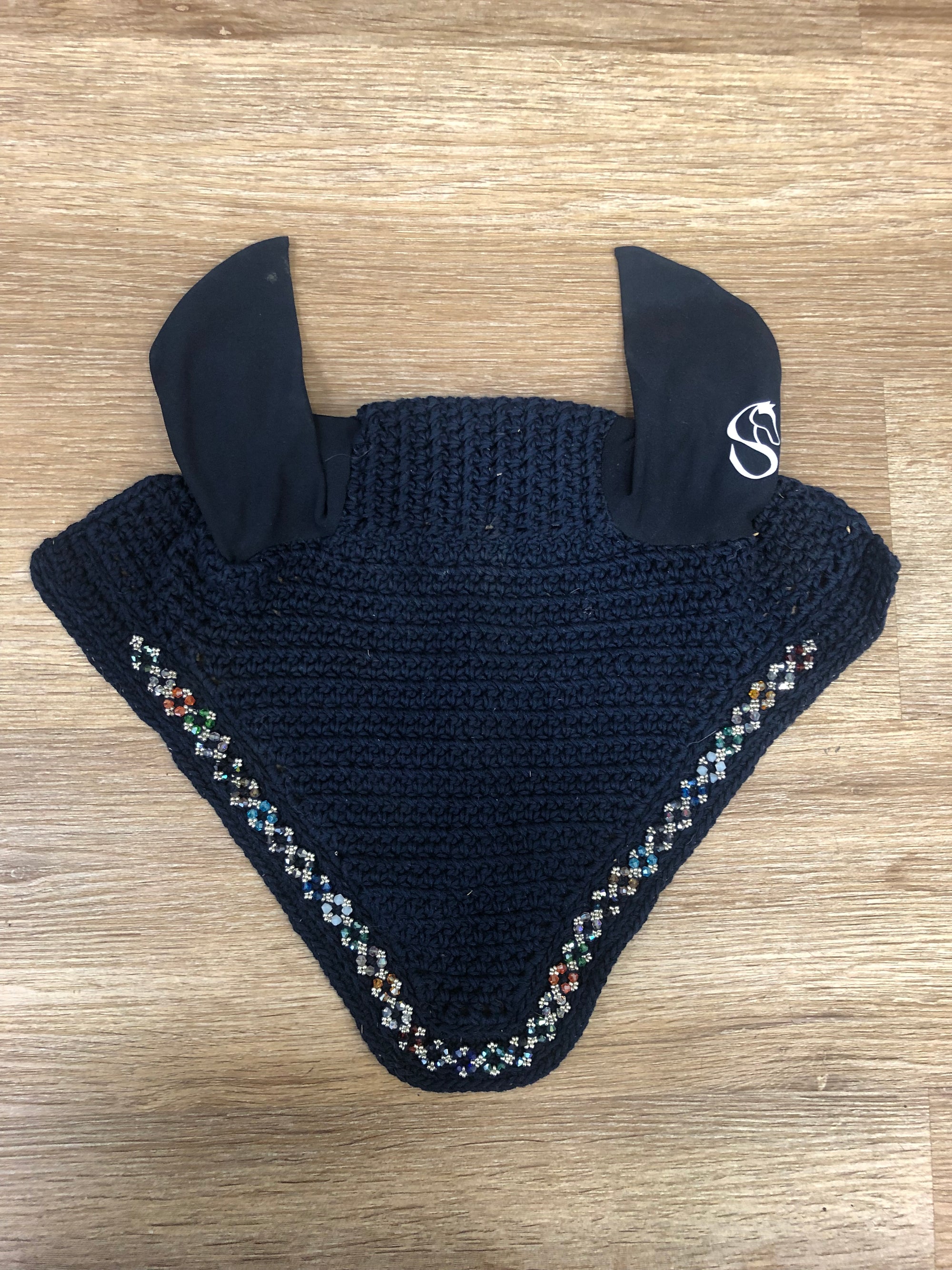 Bonnets By Sandy Navy &amp; Multicolour Crystal Trim Bonnet