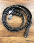 Brown Laced Leather Clip-On Reins