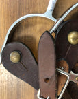 Western Comfort Medium Spurs w/ Brown Leather Weaver Spur Straps