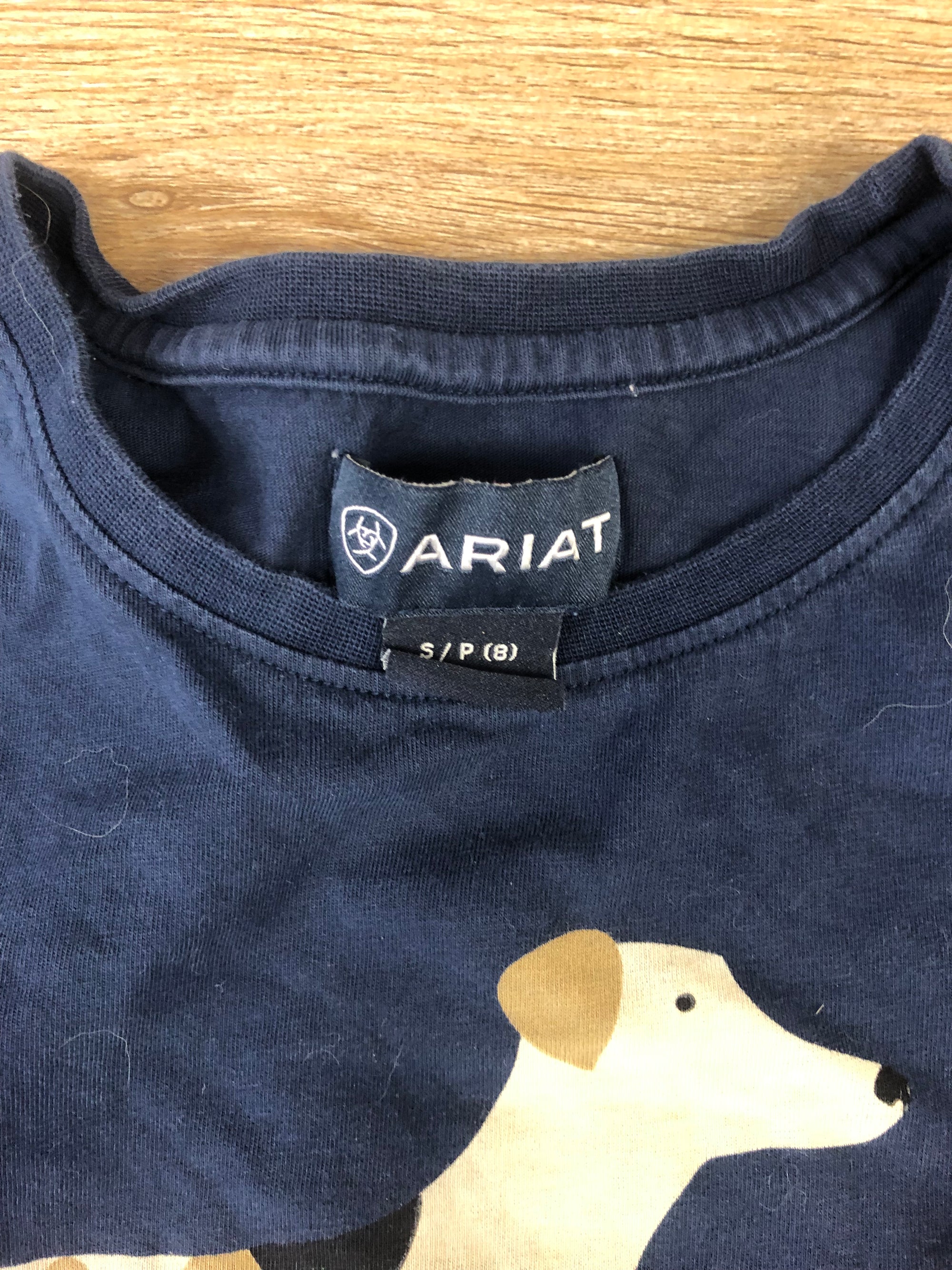 Kids Ariat Navy Dog Long Sleeve - S/8