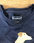 Kids Ariat Navy Dog Long Sleeve - S/8