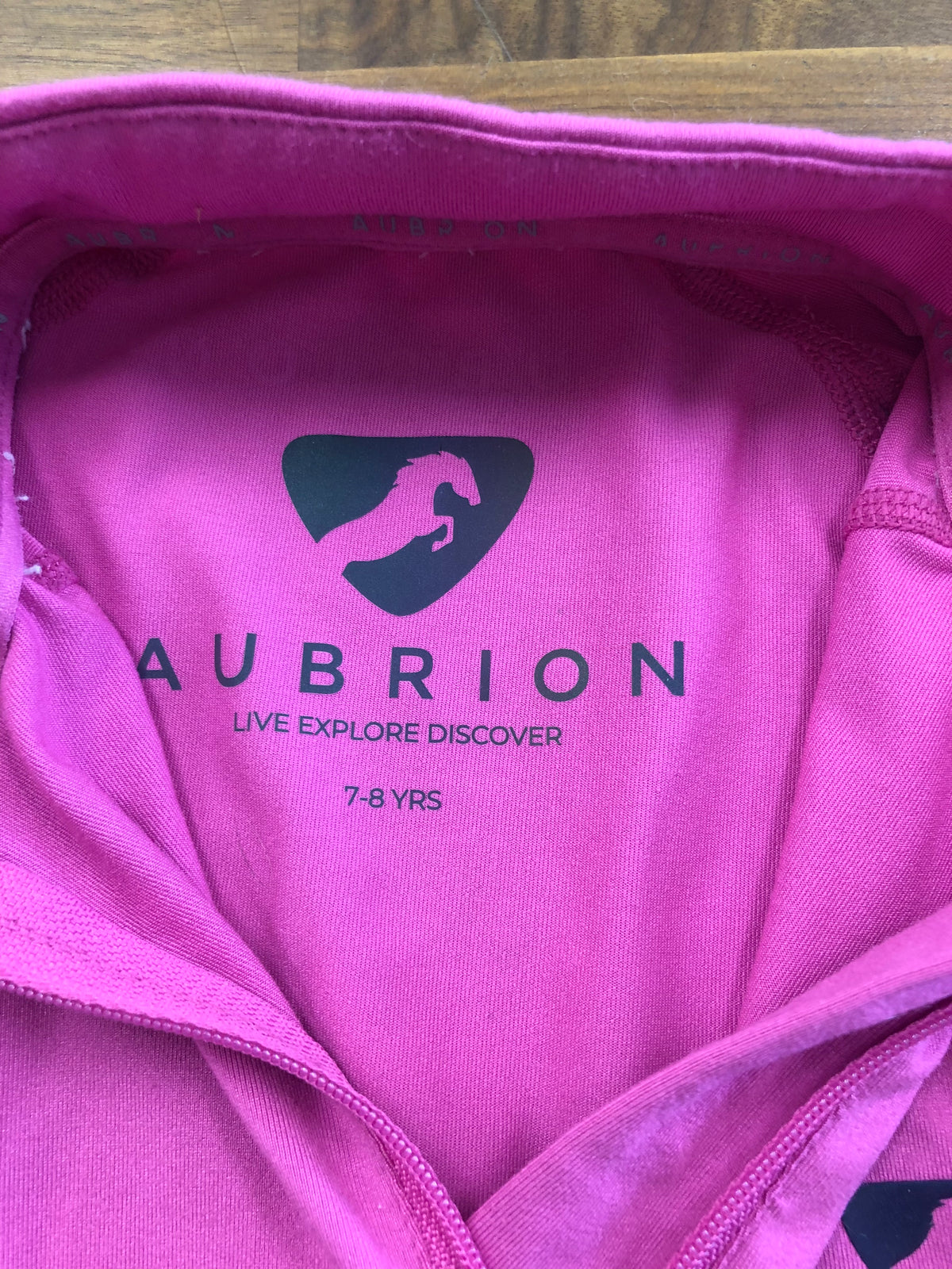 Kids Aubrion 1/4 Zip Long Sleeve - Hot Pink