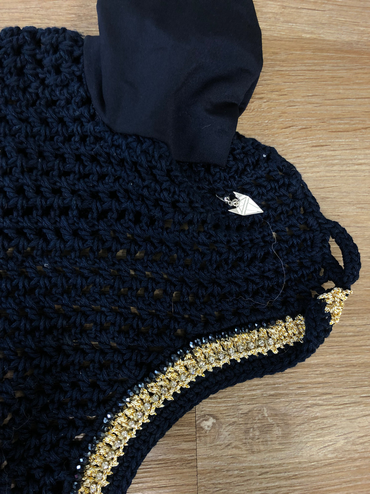 De La Coeur Bonnet Navy w/ Gold Gems - Horse &amp; Hound Tack Shop 