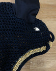De La Coeur Bonnet Navy w/ Gold Gems - Horse & Hound Tack Shop 