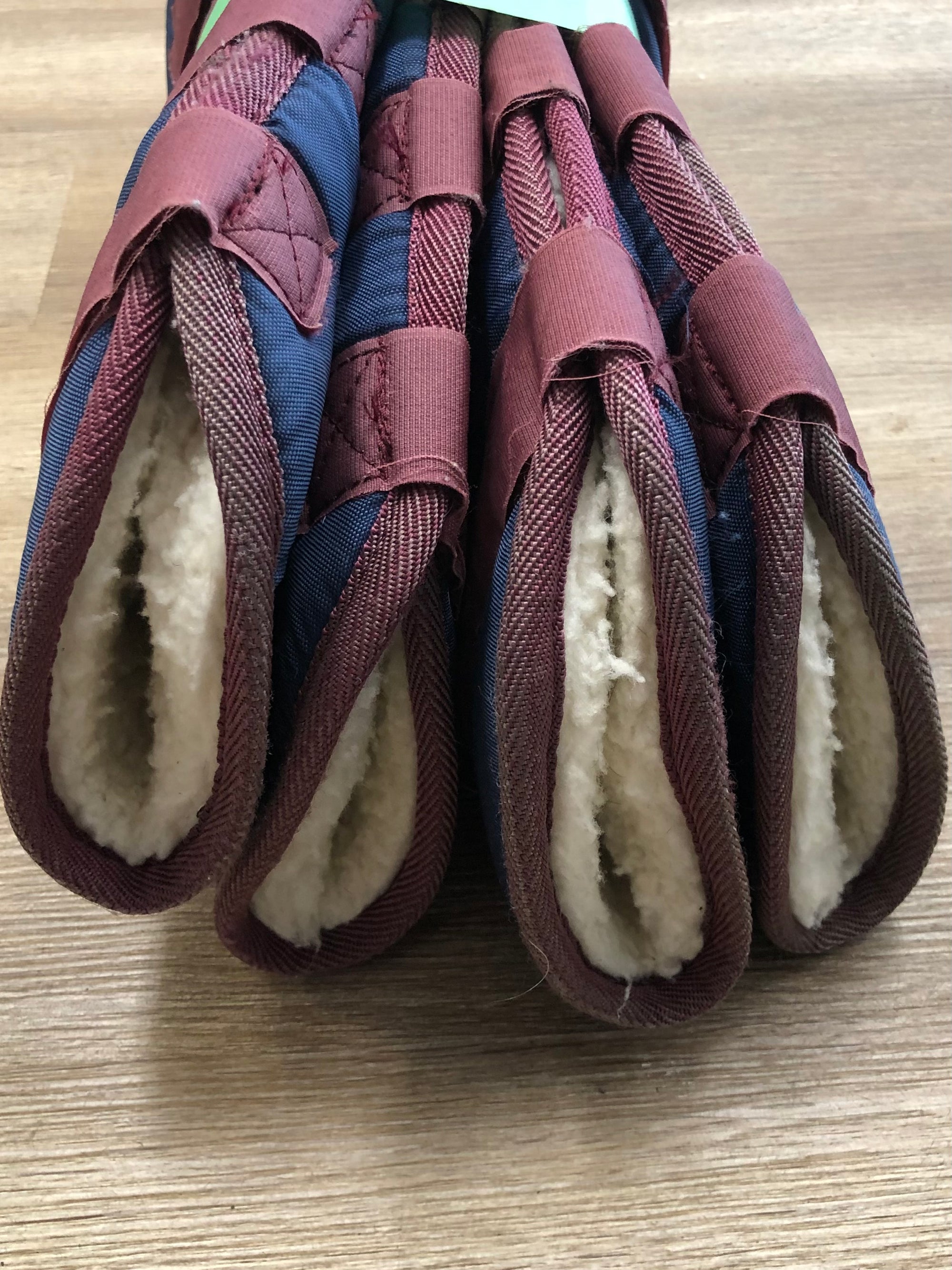 Navy/Burgundy Shipping Boots - Pony