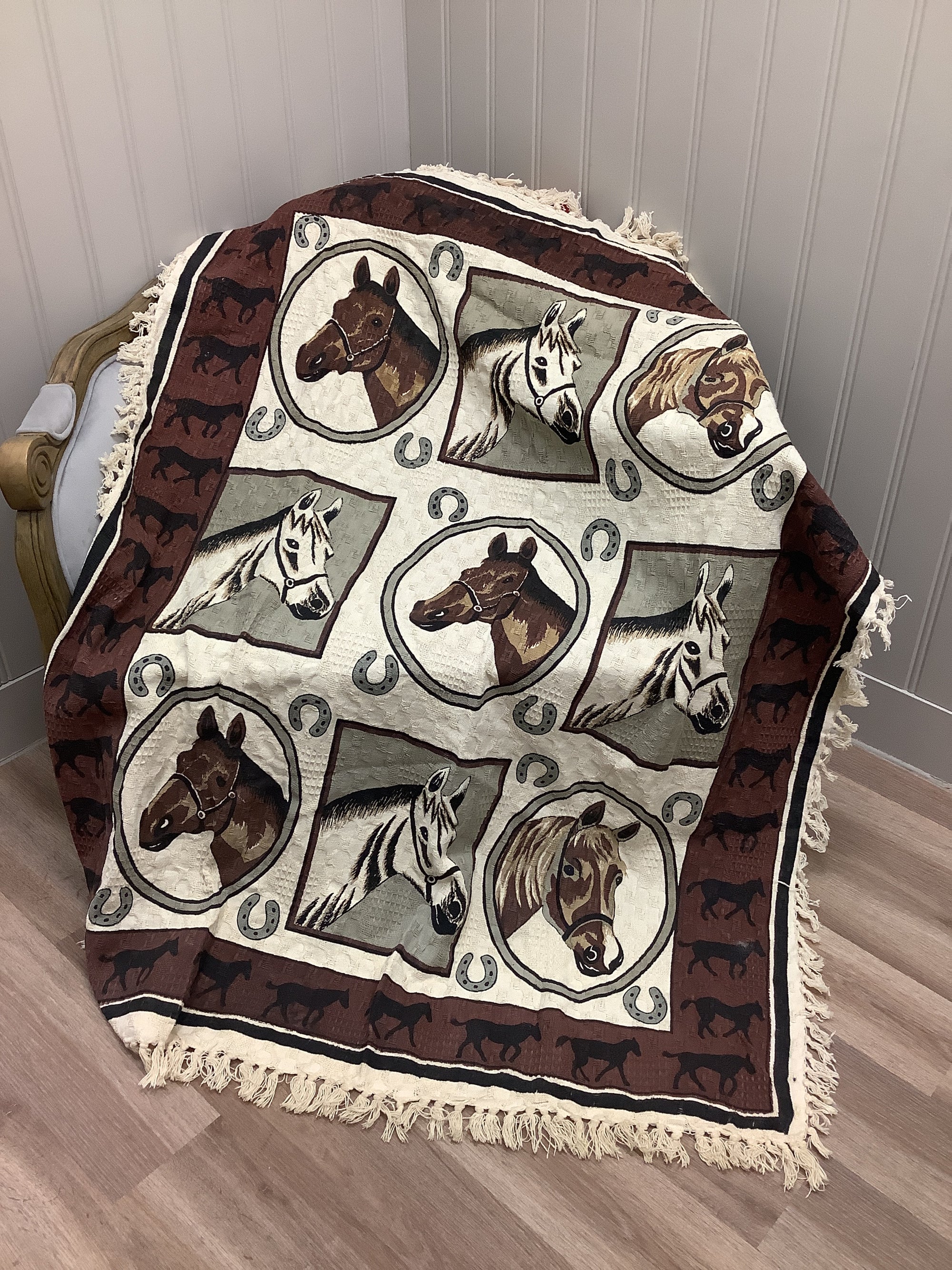 Fine Used Hand-Woven Tapestry/Throw - Horse & Hound Tack Shop 