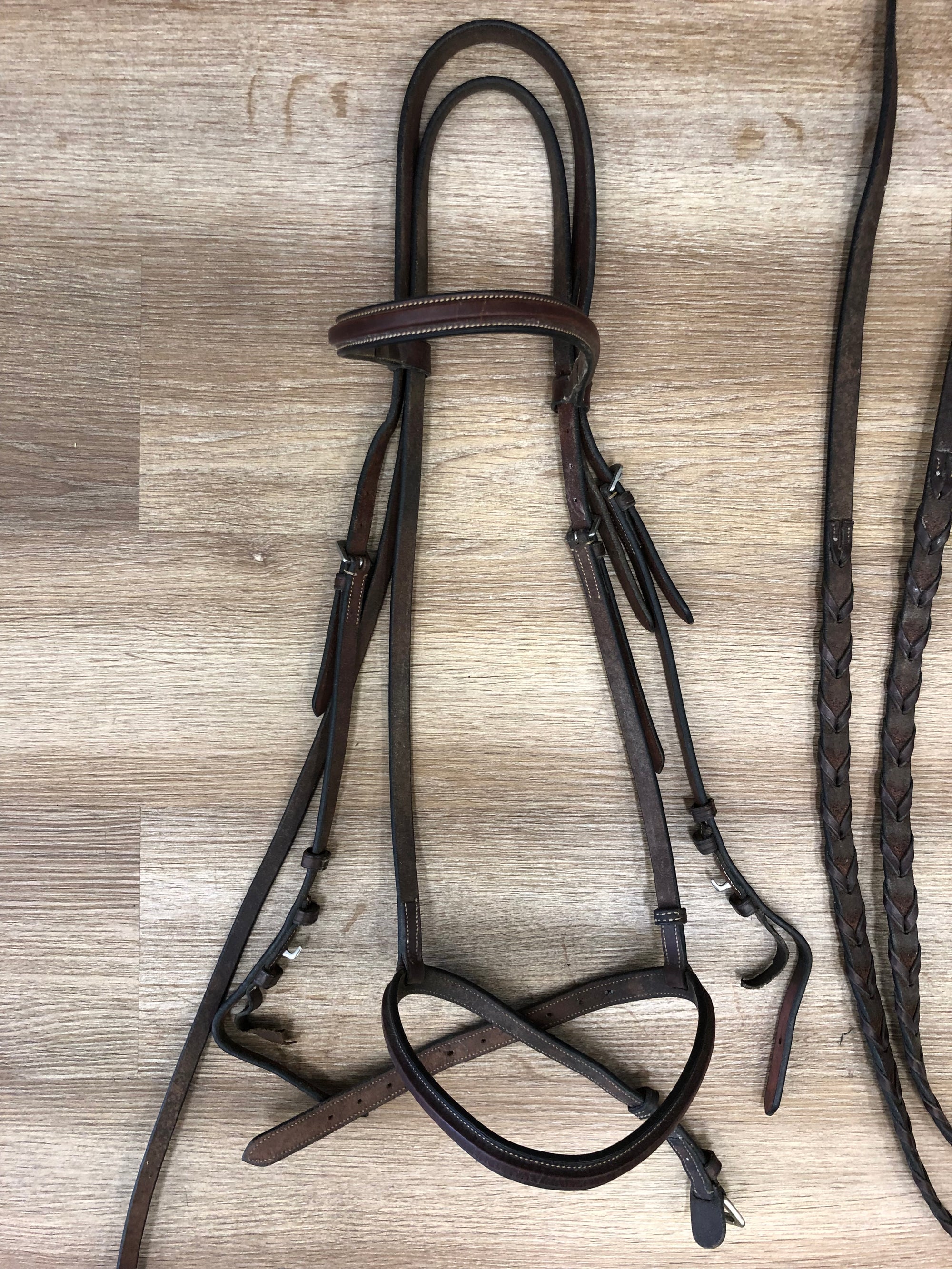 Brown Leather Bridle w/ Laced Reins