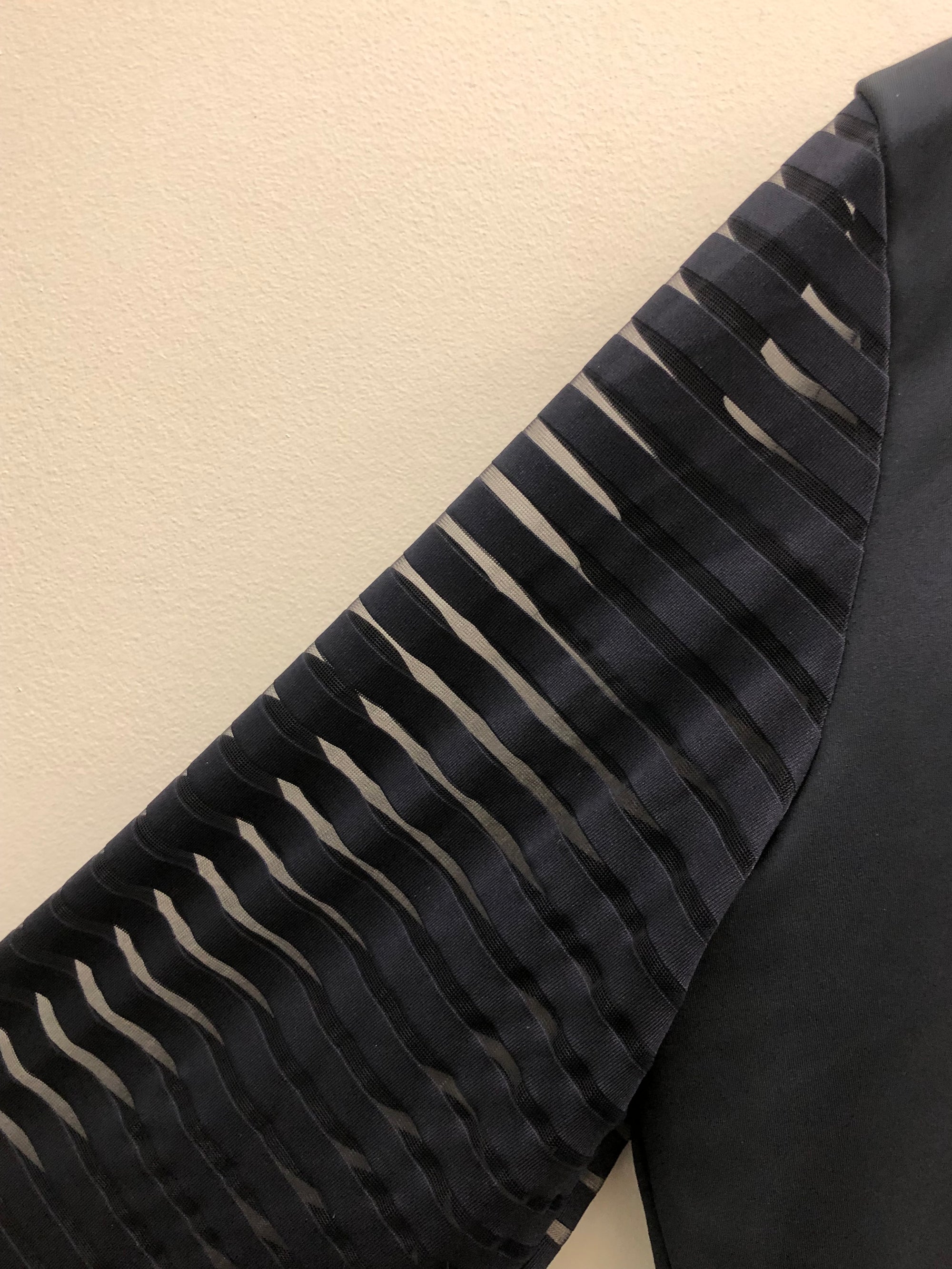 Horze Black Long Sleeve Show Shirt w/ Mesh Sleeves - 12