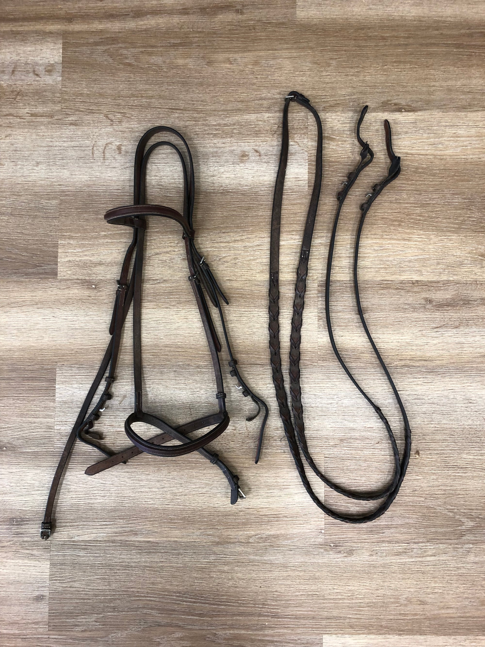 Brown Leather Bridle w/ Laced Reins