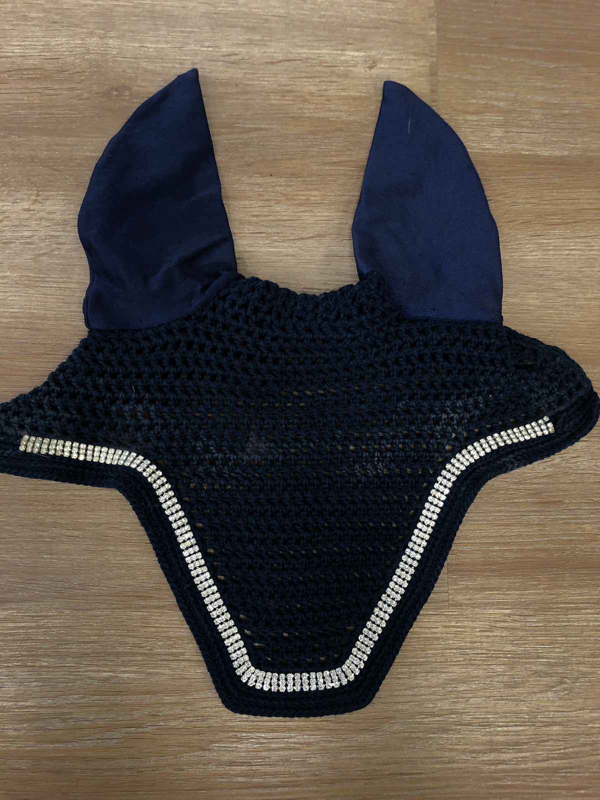 Talisman Bonnet Navy w/ White Gems - Horse & Hound Tack Shop 