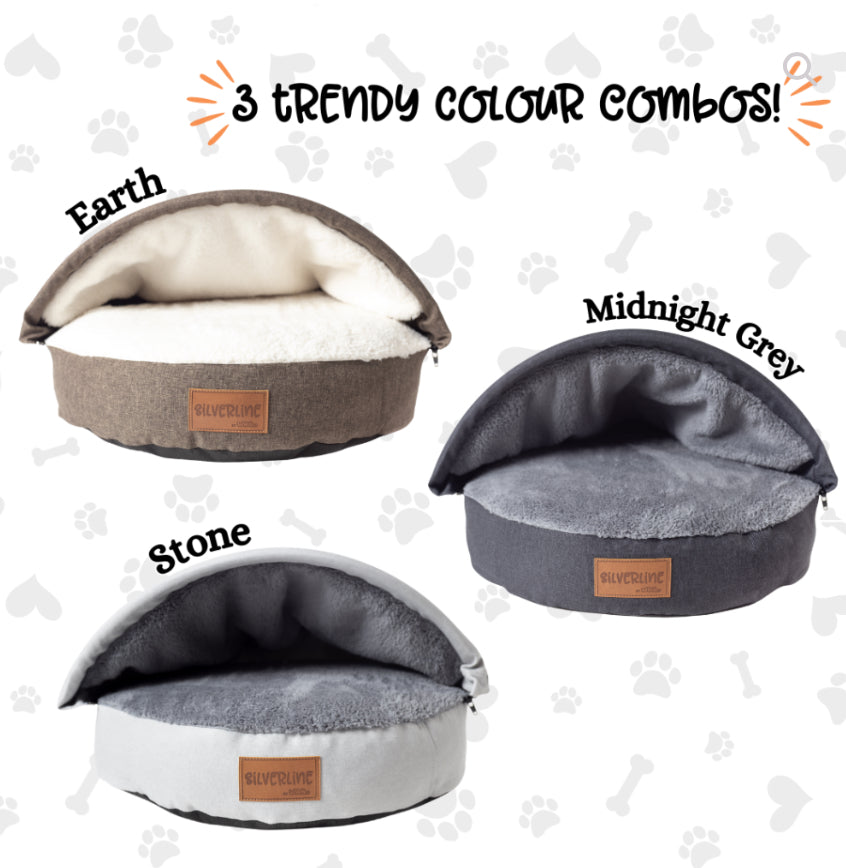 Silverline Peek-a-Boo Comfy Cave Pet Bed