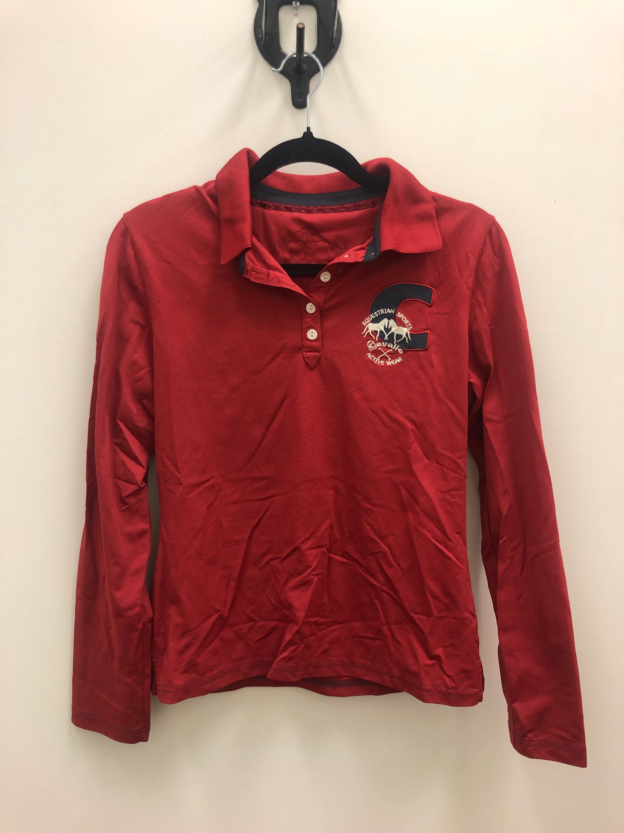 Cavallo Long Sleeve Polo Red &amp; Navy - XXL (fits small)