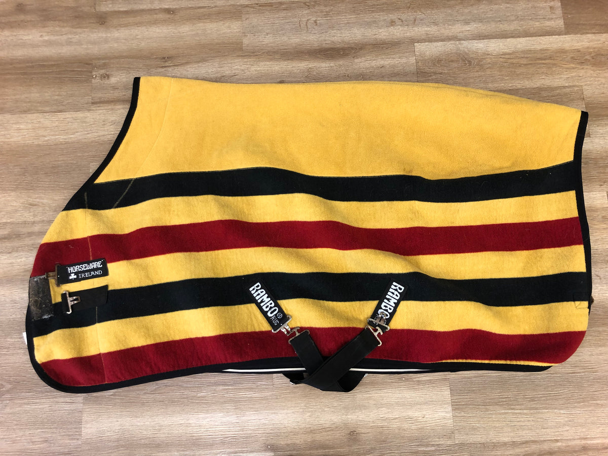 Rambo Deluxe Fleece Gold/Red/Black - 60” - Horse &amp; Hound Tack Shop 