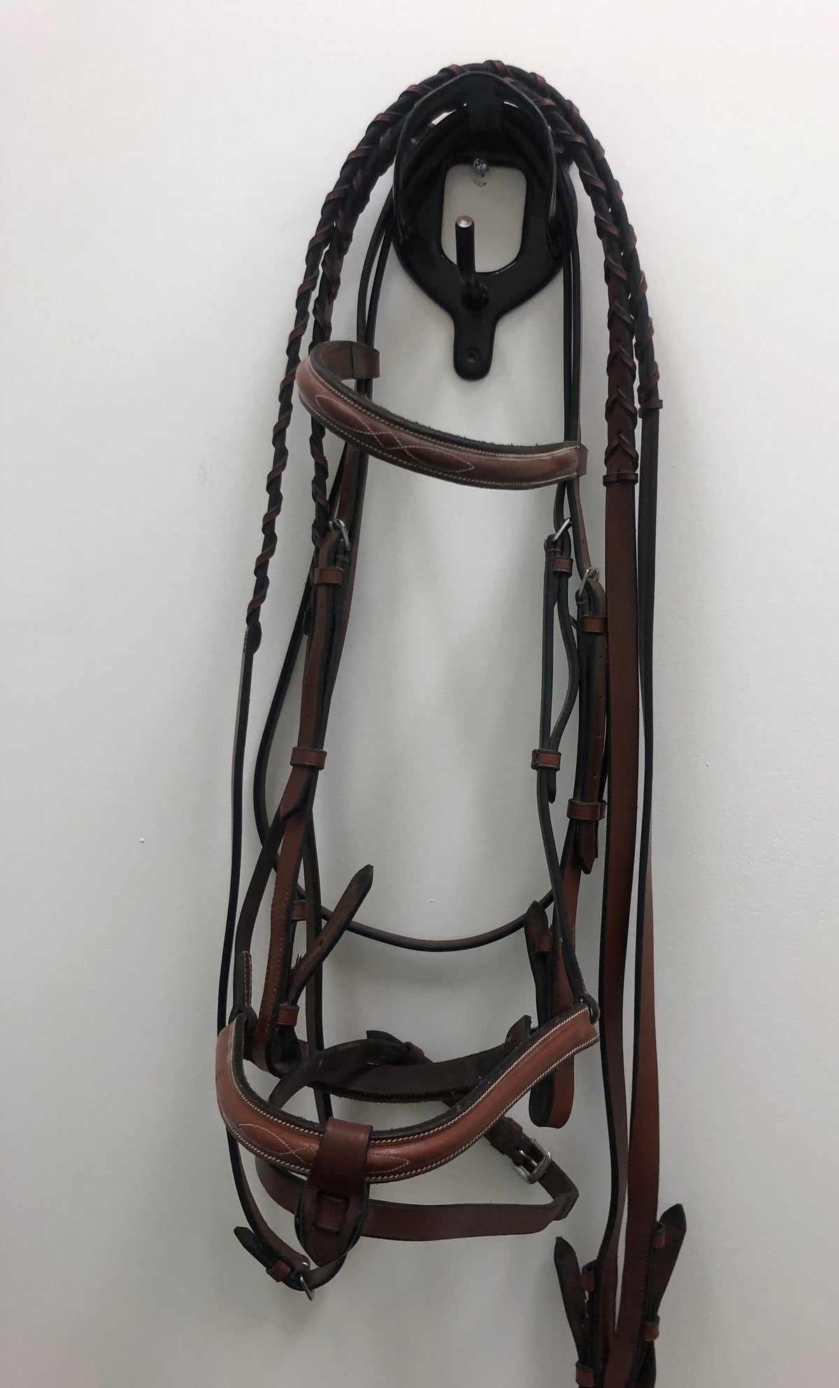 Oakbark Leather Bridle with Laced Reins - Full