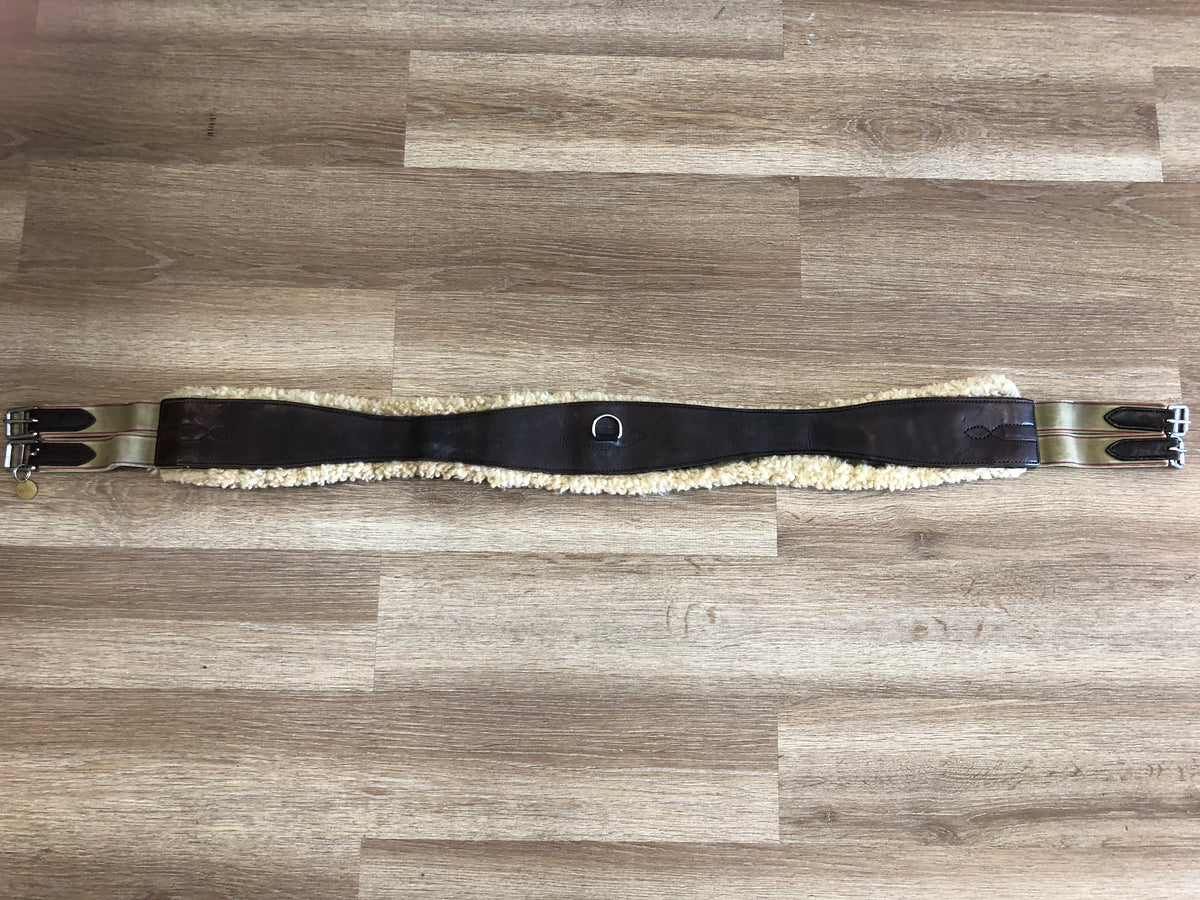 Leather Girth w/ Removable Fleece - 54” - Horse &amp; Hound Tack Shop 