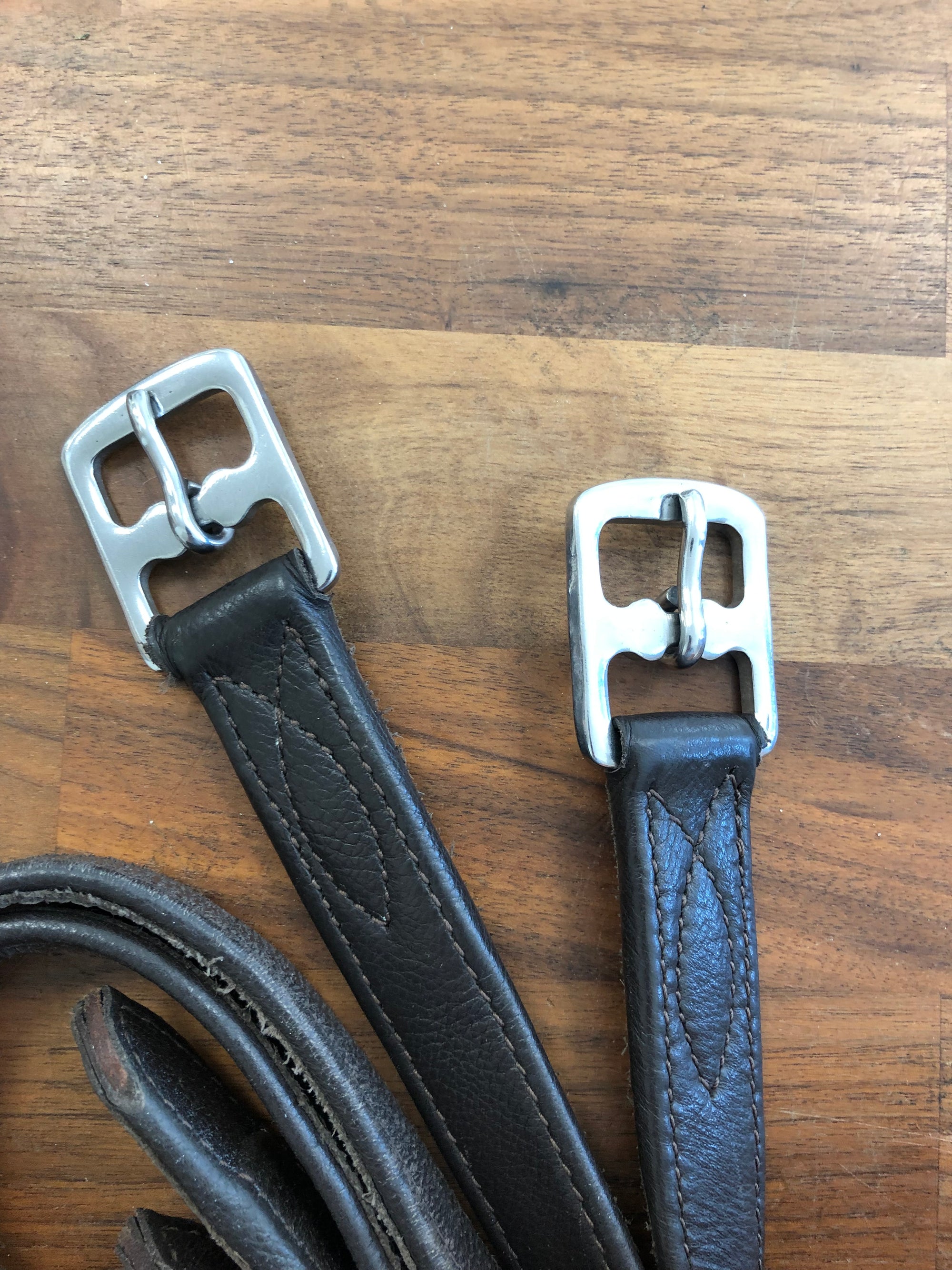 Brown Nylon Lined Stirrup Leathers - 54”