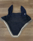 EquStar Bonnet Navy w/ Beige/White Piping & Gems - Horse & Hound Tack Shop 
