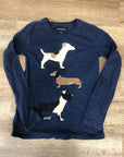 Kids Ariat Navy Dog Long Sleeve - S/8