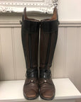 Petrie Superior Brown Dress Boot w/ Floral Suede Side