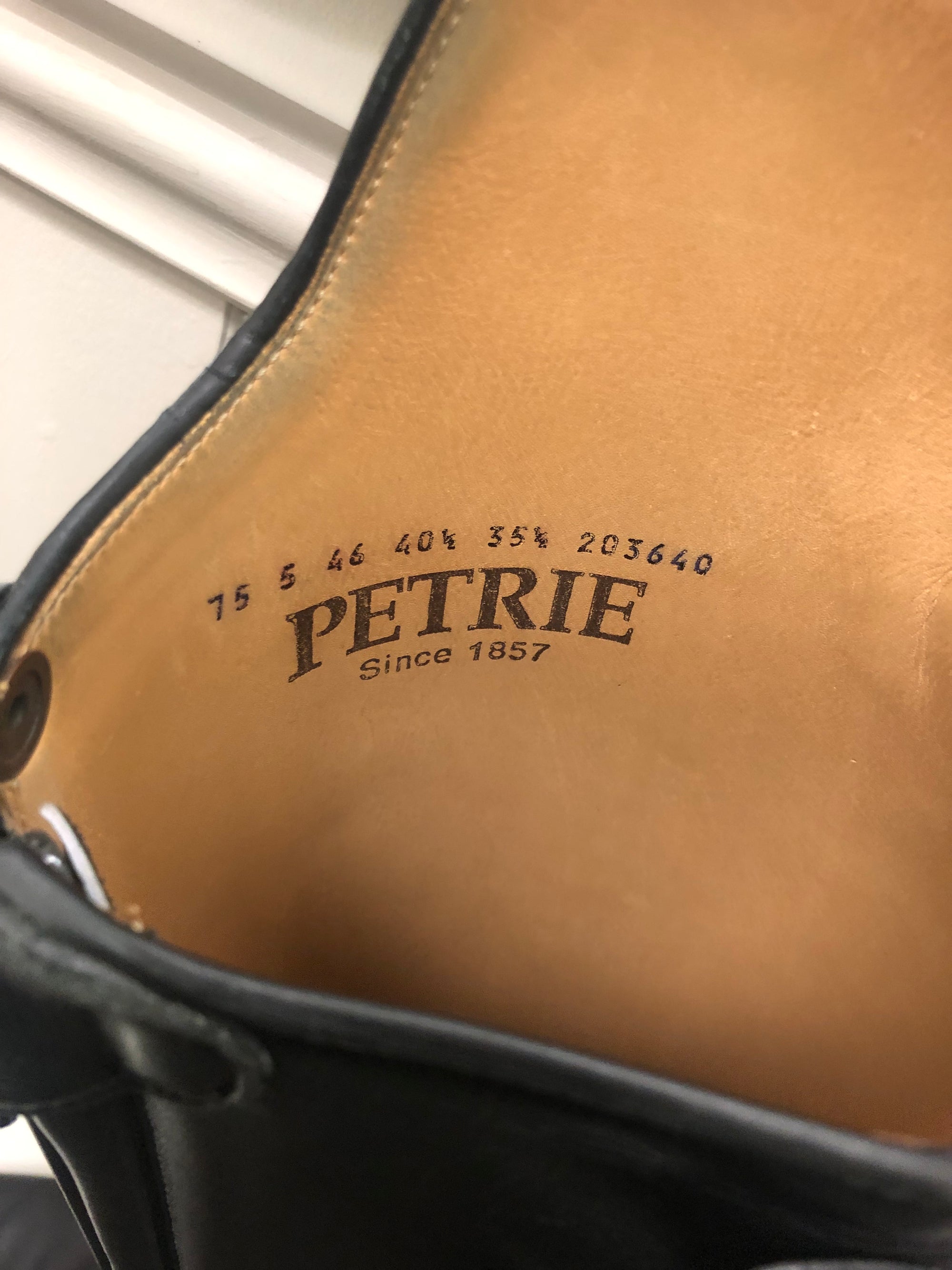 Petrie Black Leather Dressage Boots w/ Snakeskin Trim