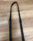 Black Leather/Rubber Reins w/ Stitching