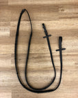 Black Leather/Rubber Reins w/ Stitching