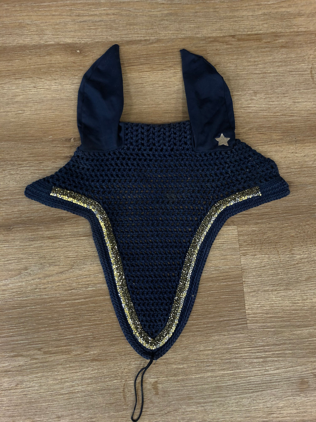 EquStar Bonnet Navy Blue w/ Yellow Gems “Ramsay” - Horse & Hound Tack Shop 