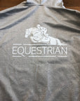 “Equestrian” Grey Zip Up Hoodie - XL