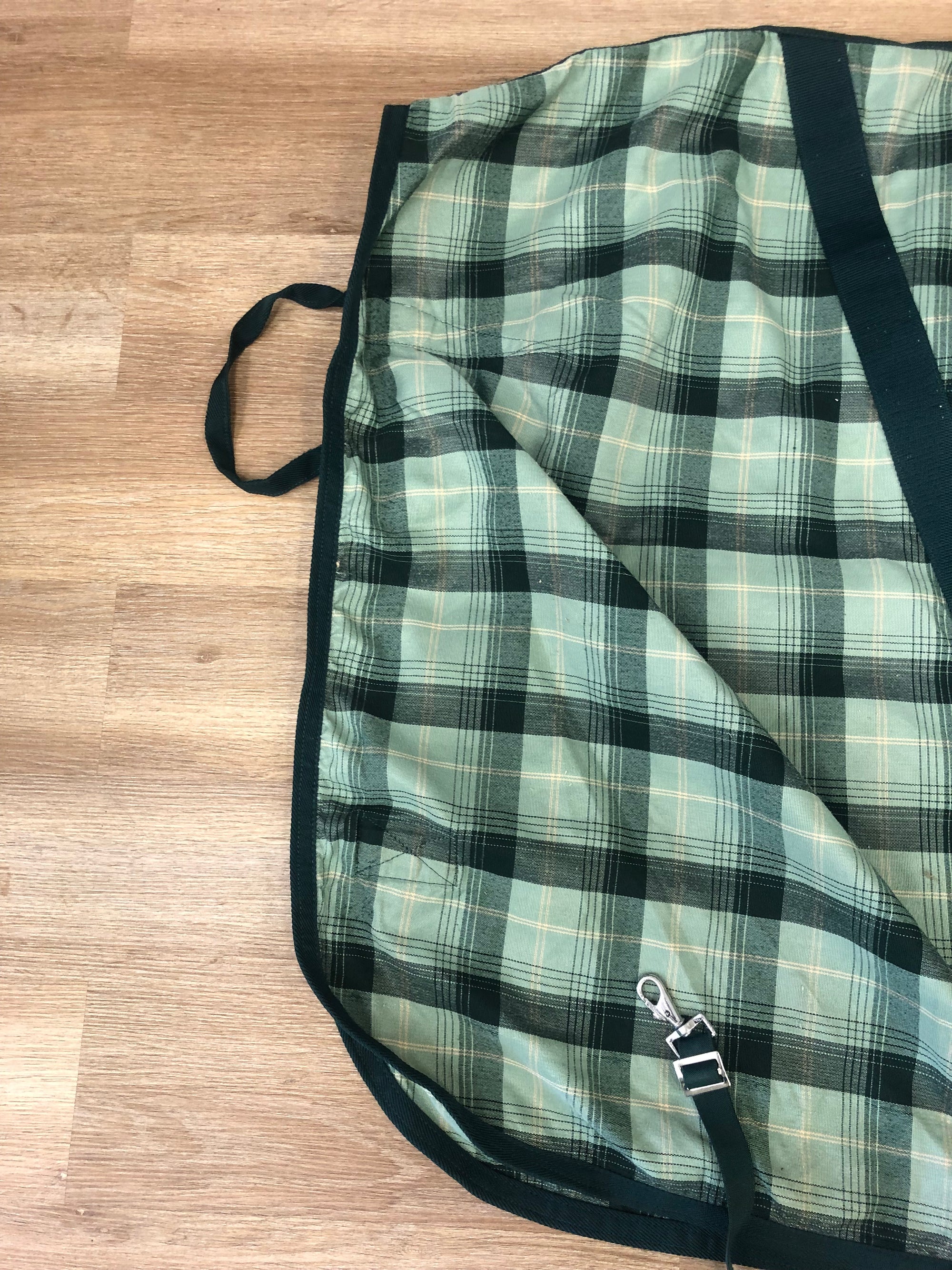 Green Plaid Cotton Stable Sheet - 80”