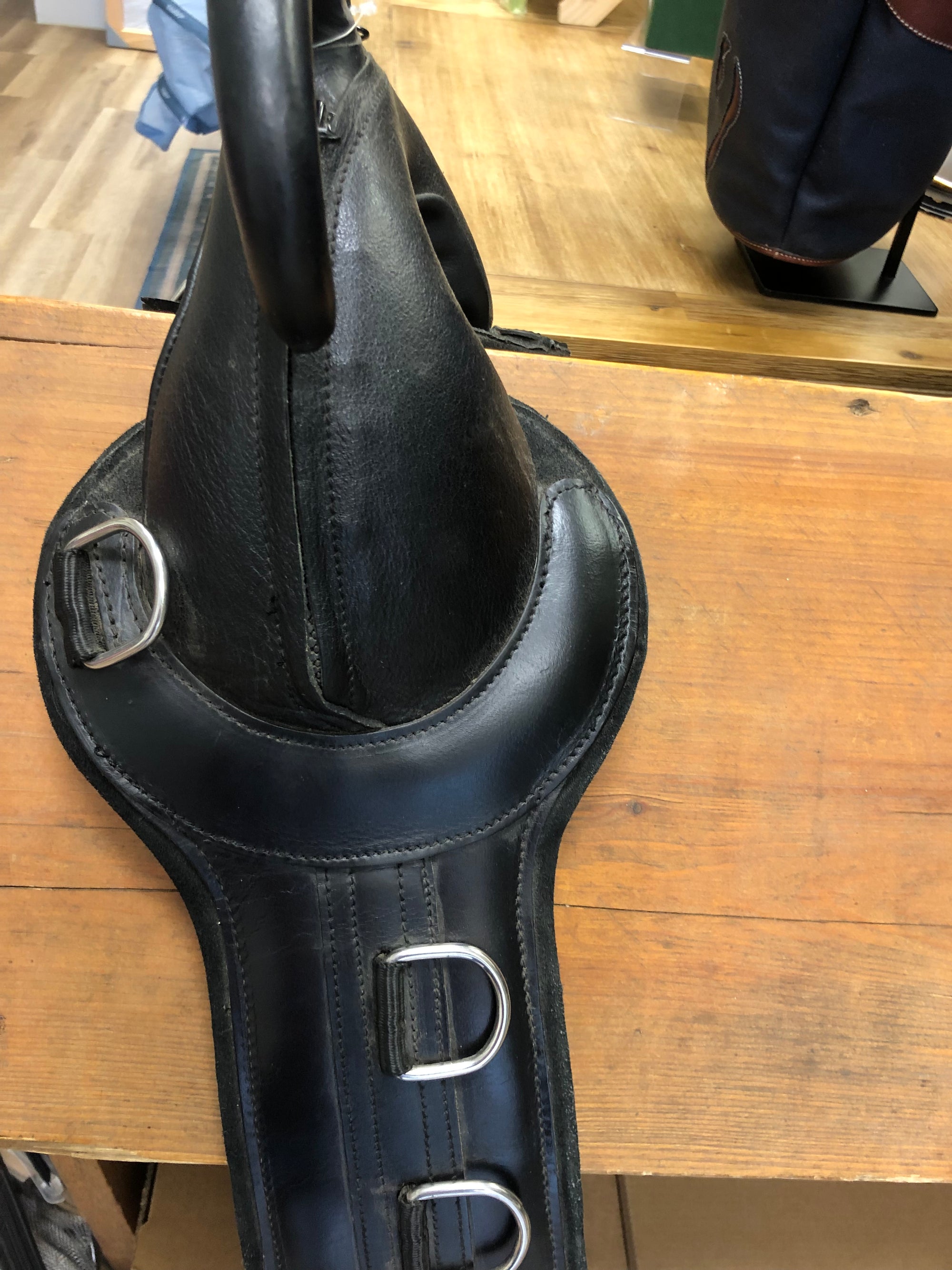 Barefoot Black Leather Vaulting Surcingle