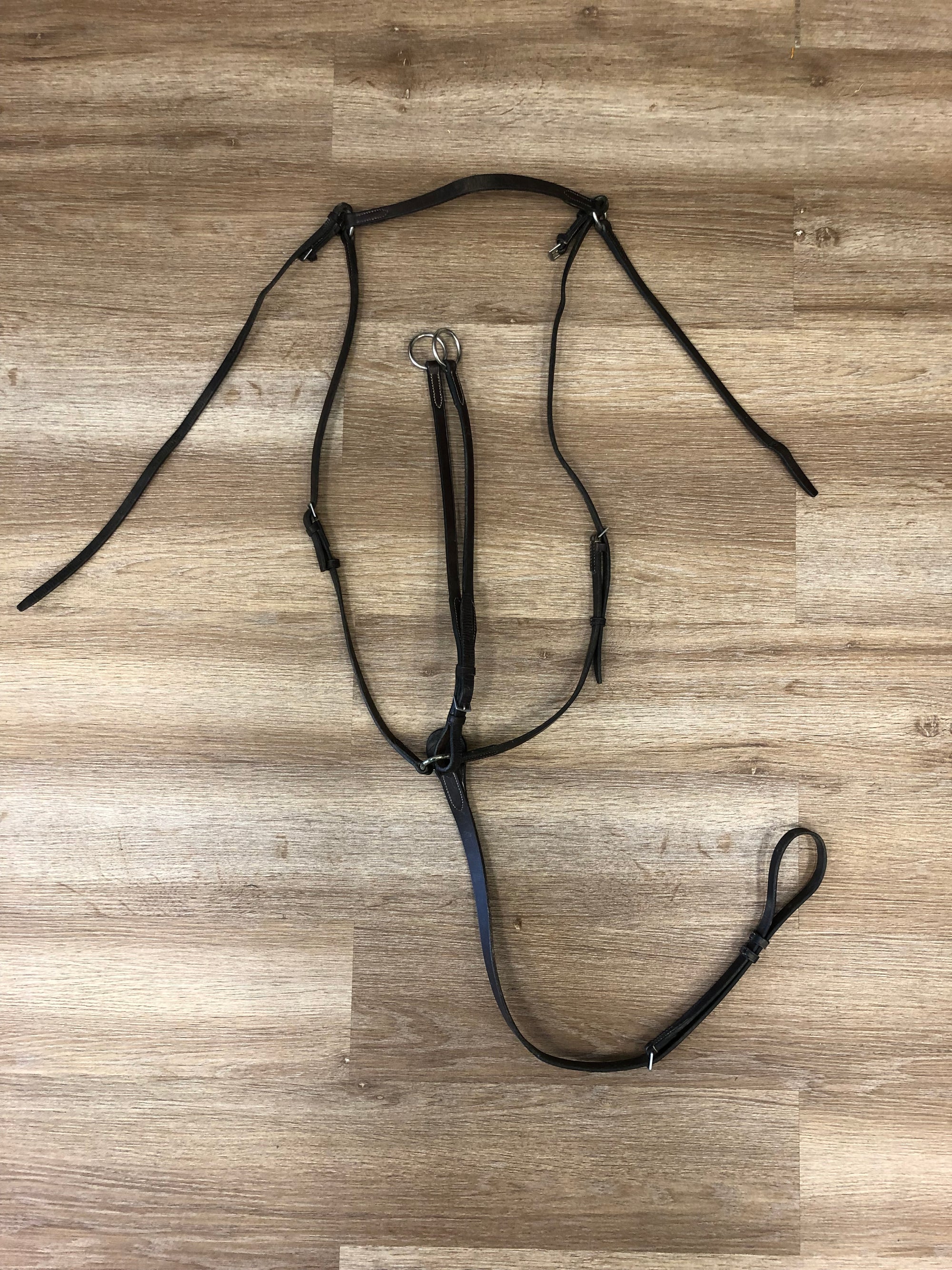 Brown Leather Breastplate w/ Running Martingale Attachment