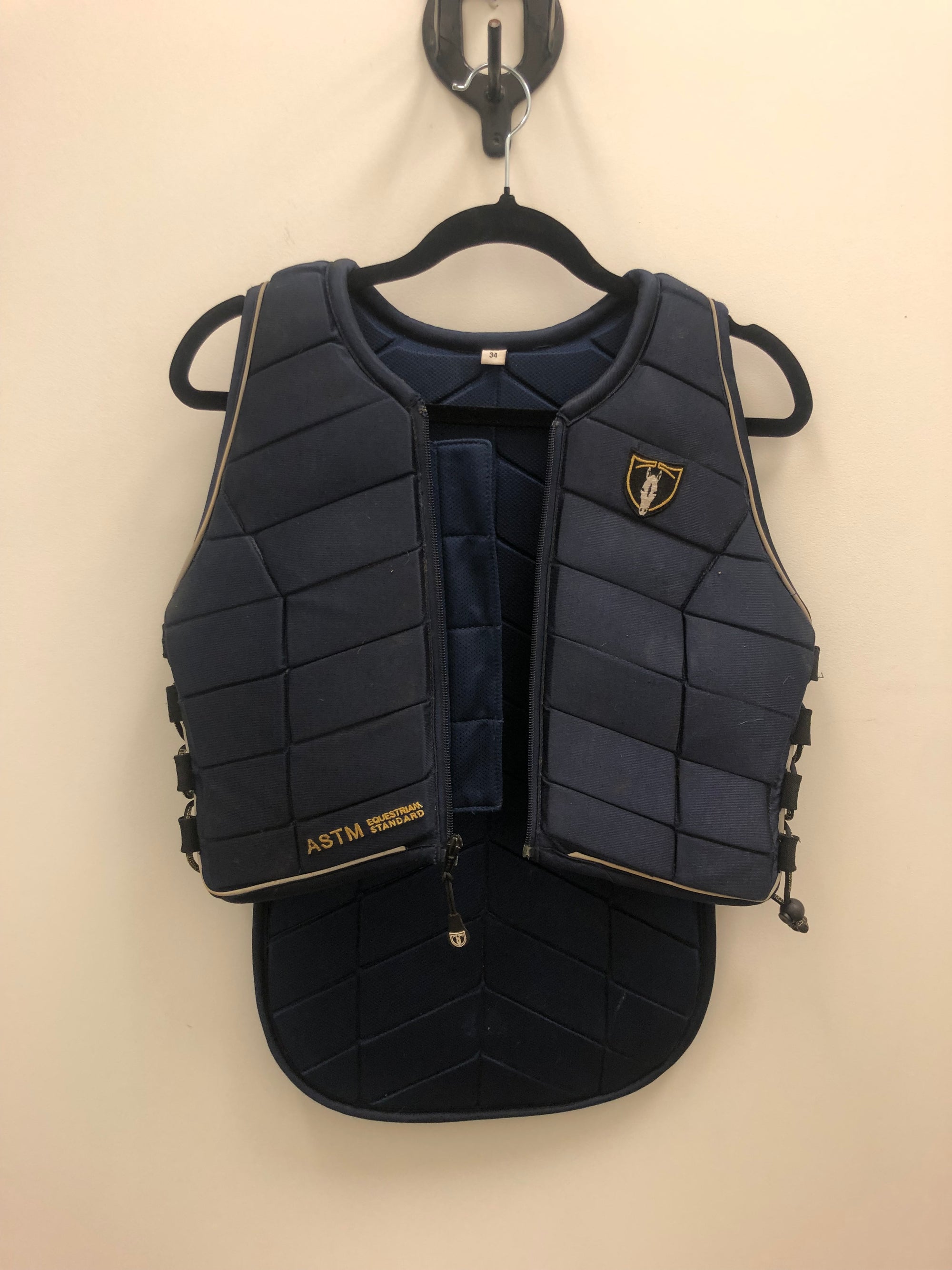 Fine Used Tipperary Equestrian Navy Eventer Pro 3015 Vest - XS/34