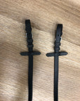 Black Leather/Rubber Reins w/ Stitching