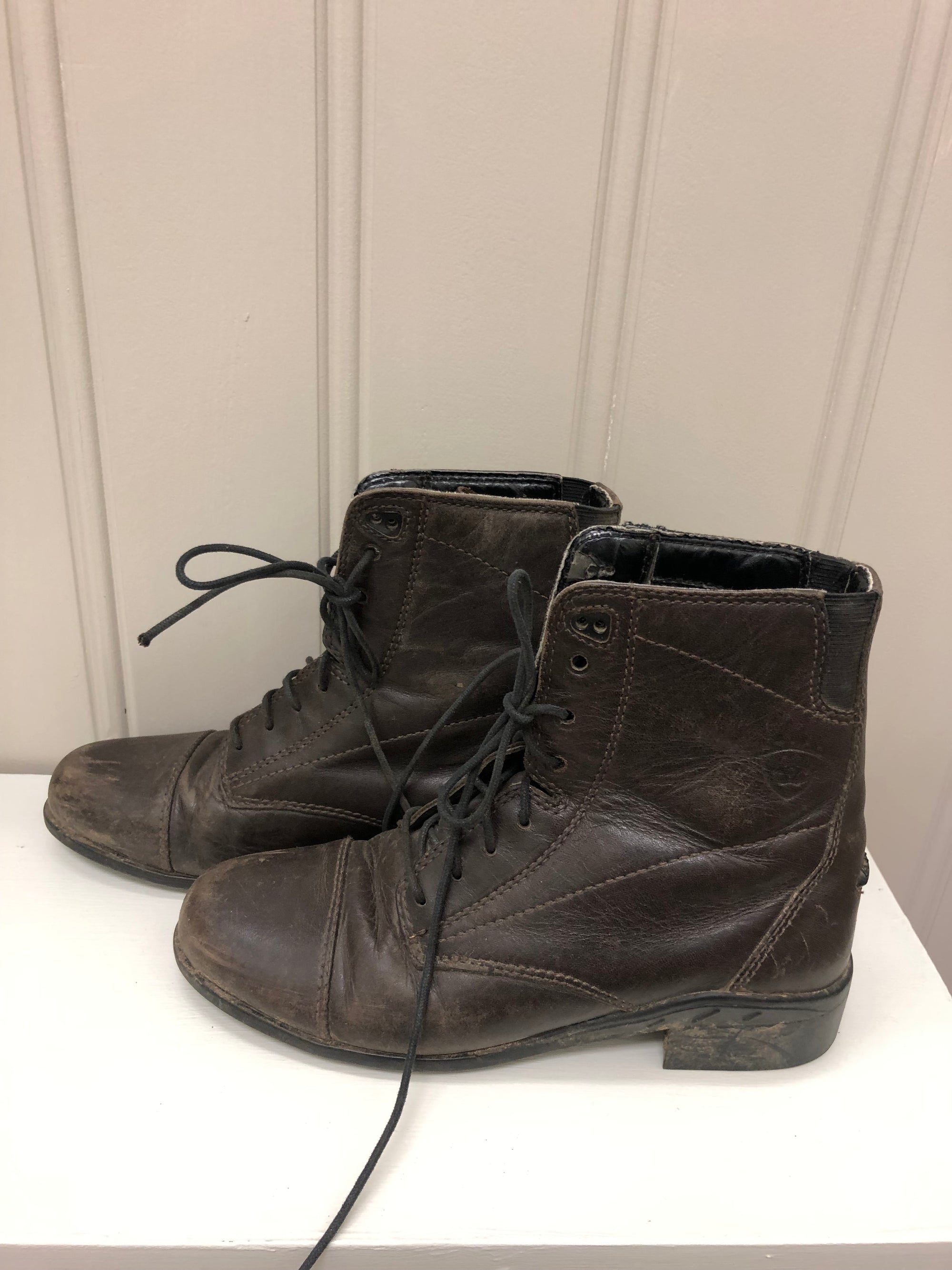 Kids Brown Ariat Paddock Boots - 2