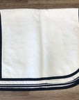 White w/ Navy Trim Dressage Saddle Cloth