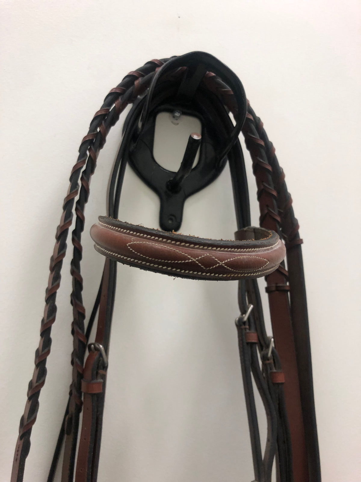 Oakbark Leather Bridle with Laced Reins - Full