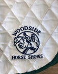 AP Saddle Pad White w/ Green Trim “Woodside Horse Show” - Horse & Hound Tack Shop 