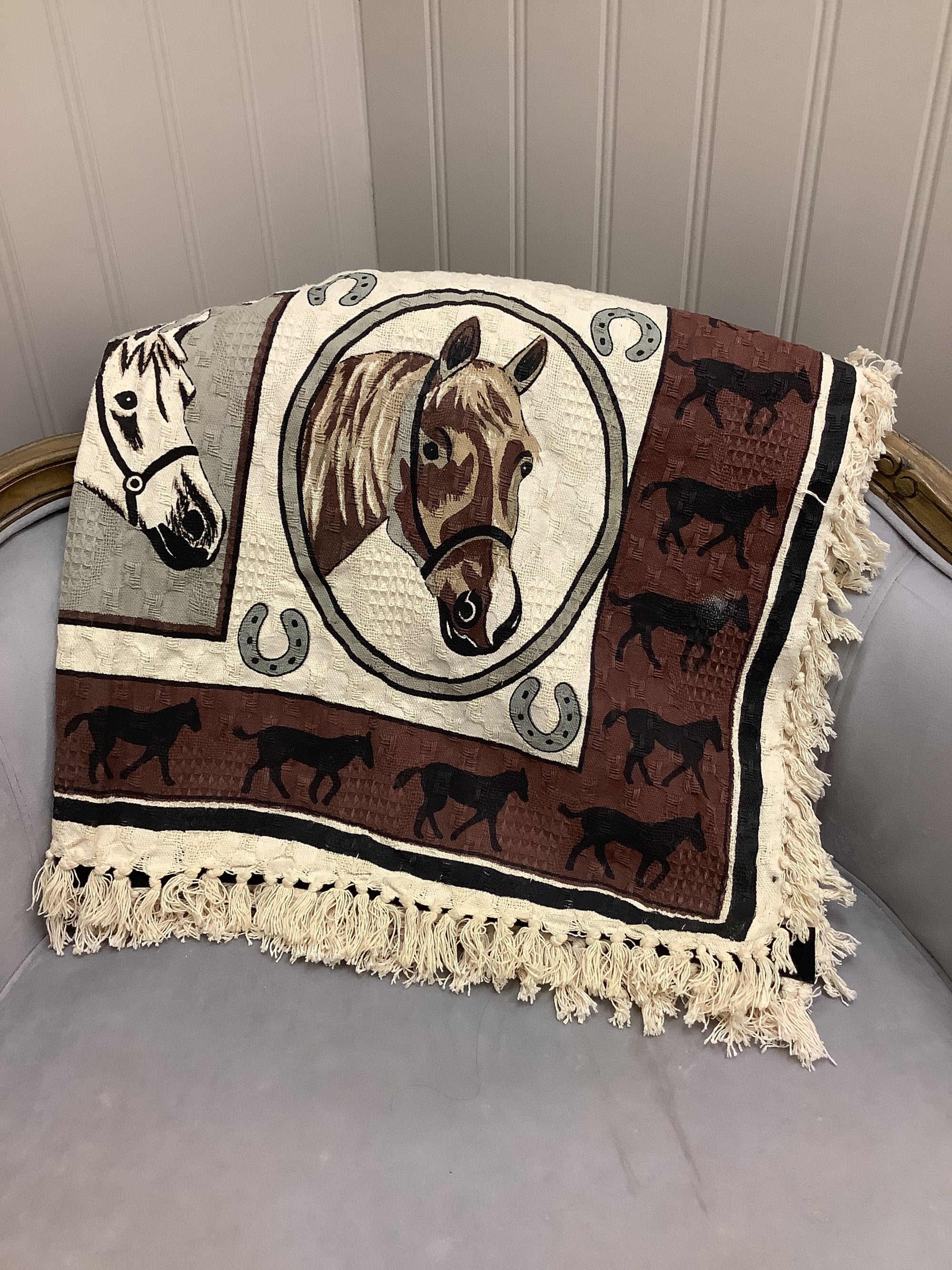 Fine Used Hand-Woven Tapestry/Throw - Horse & Hound Tack Shop 