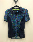 Navy Floral Polo Short Sleeve - S